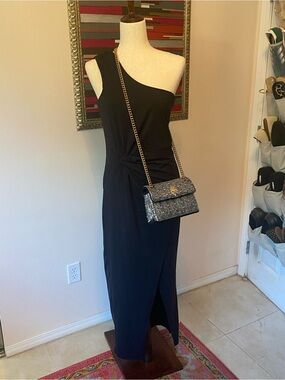 Bardot Black One-Shoulder Twist Waist Maxi Dress